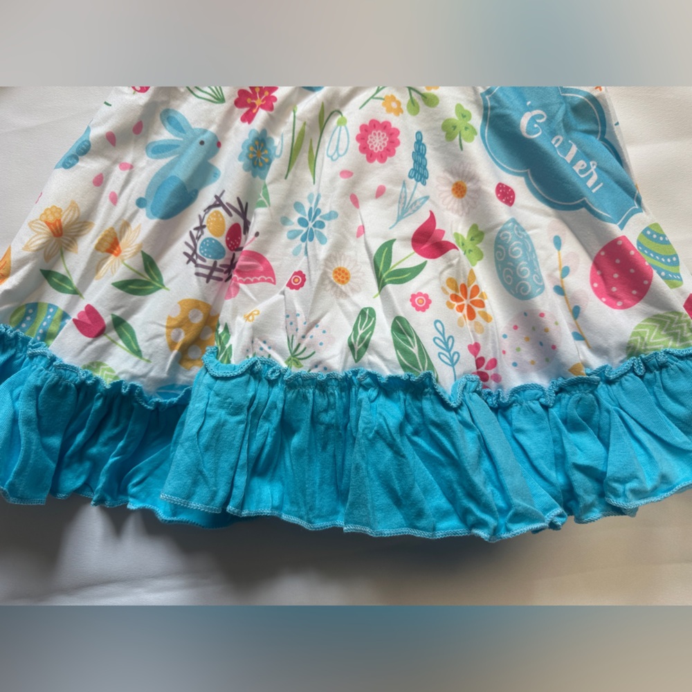 NWOT boutique silk twirl Easter dress with ruffles - Picture 3 of 3